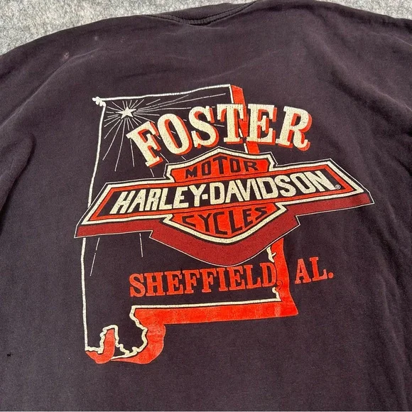 Vintage Harley Davidson Shirt Men XL Black 80s A Desire To Be Free Holubek Biker